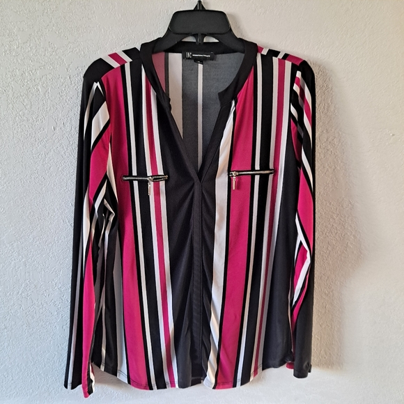 INC International Concepts Tops - International Concepts Pink and black striped blouse